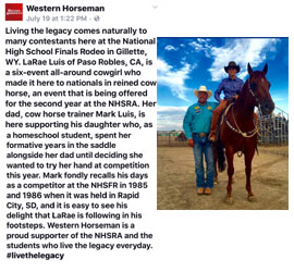 LaRae Luis Western Horseman July 2016