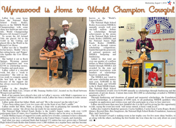 Wynnewood is Home to World Champion Cowgirl
